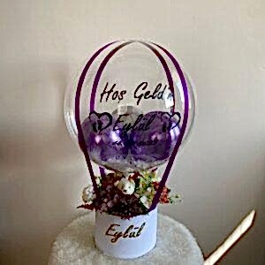 Çiçekli Hoş Geldin Bebek Balon Kutusu